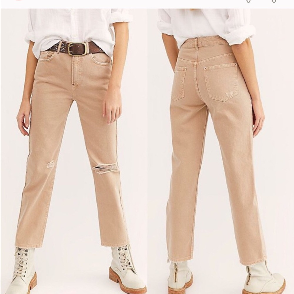 NWOT Free People Dakota Straight Leg Jean in Cafe
